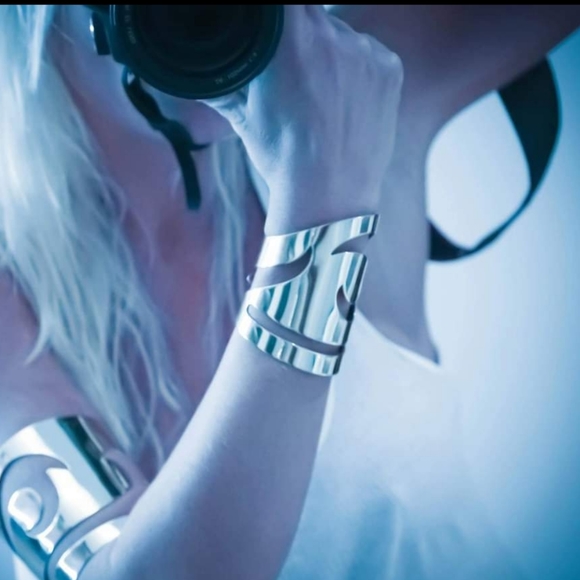 Sterling silver plated brass cuff bracelet - Picture 7 of 7